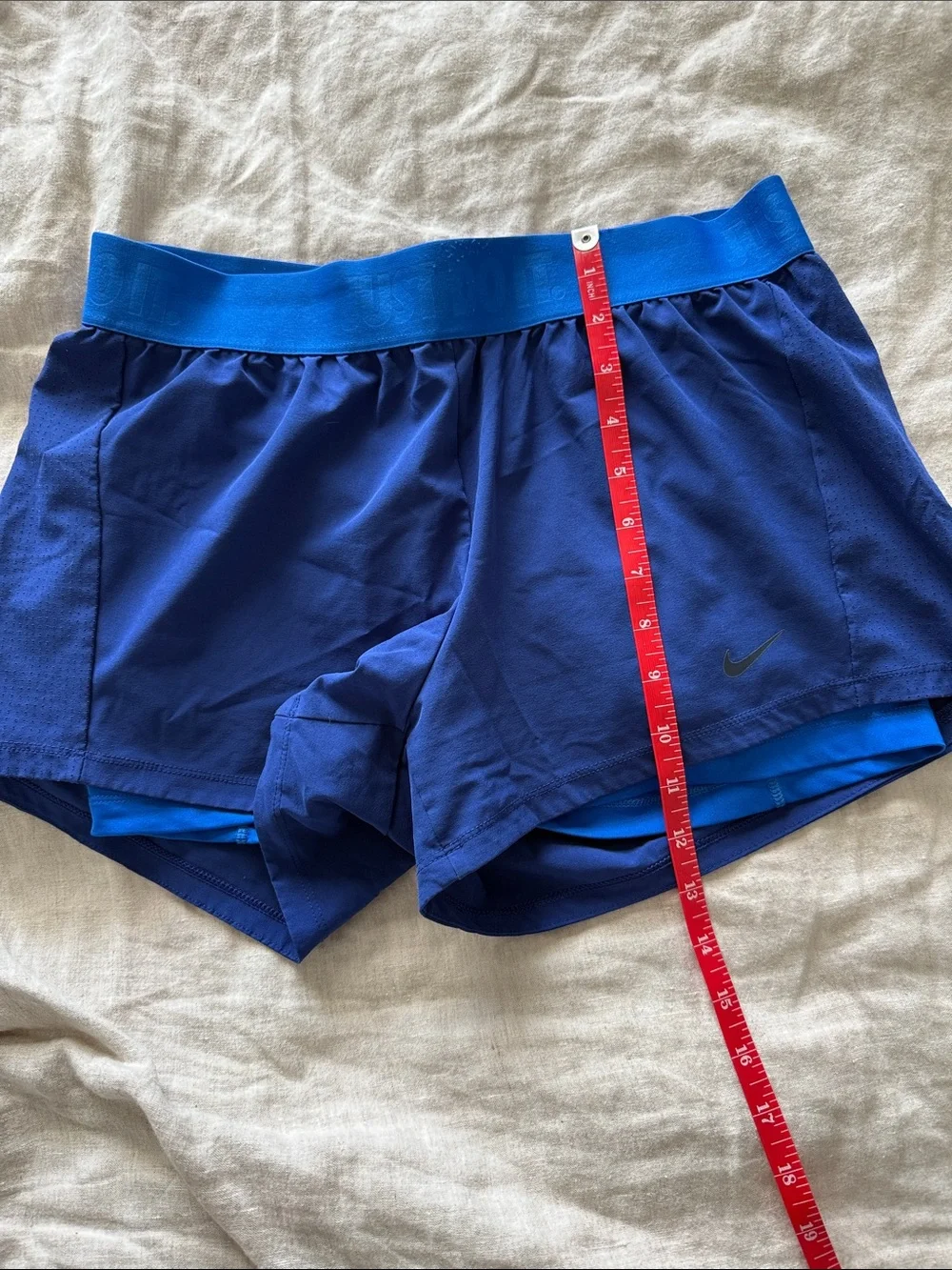 Nike Women's Royal Blue Athletic Shorts with Elastic Waistband